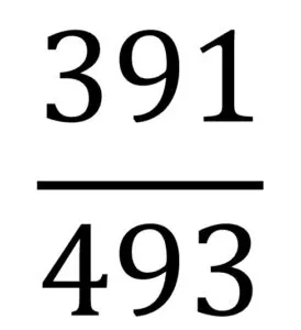 391 Divided By 493